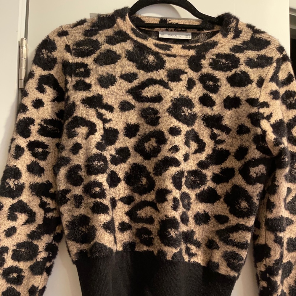 Leopard Print Knit Sweater
